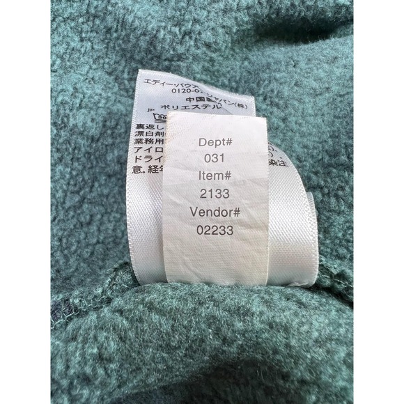 Eddie Bauer Sweater Mens Large Green Polyester Fleece Mock Neck Pullover - Picture 8 of 10